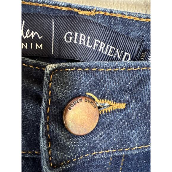 Boden Jeans Women's 8 Long Blue Girlfriend Dark Wash Straight 31" Inseam Preppy - Picture 4 of 14